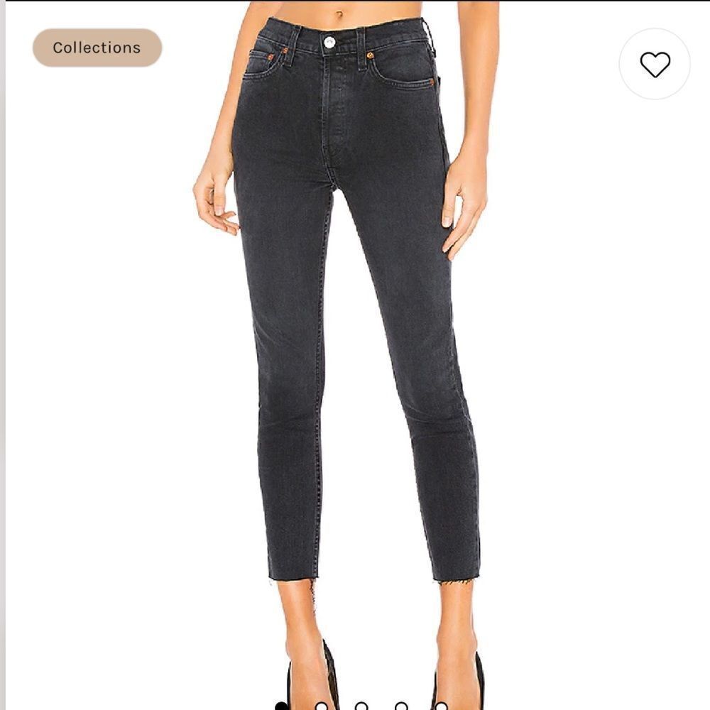 RE/DONE Originals High Rise Ankle Crop in Faded Black Size 27